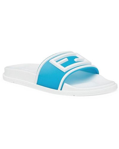 Fendi Sandalo Logo Pool Slides - Blue