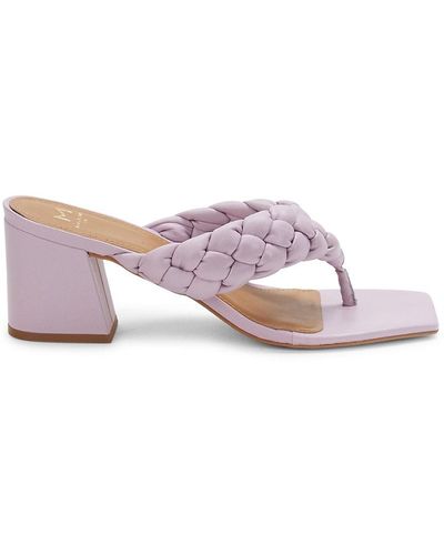 Marc Fisher Woven Leather Stiletto Sandals - Pink