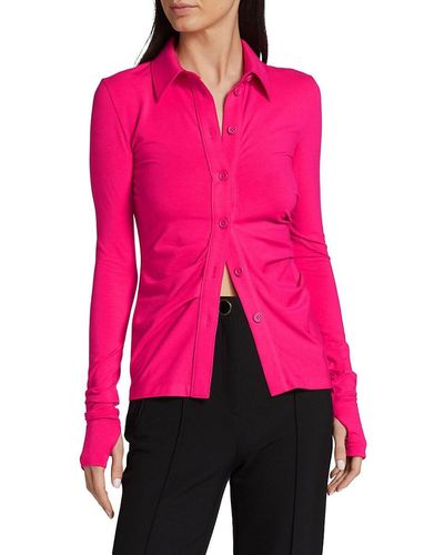 Helmut Lang Ruched Jersey Shirt - Pink