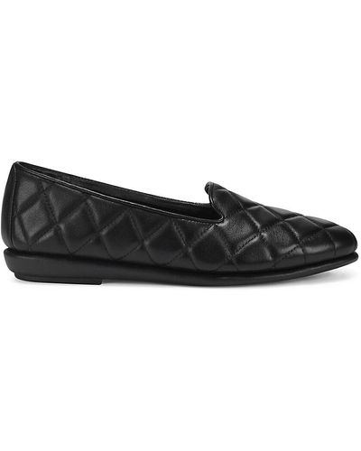 Aerosoles Betunia Quilted Leather Loafers - Black