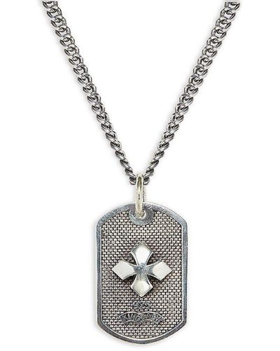 YOHJI YAMAMOTO Silver Dog Tag Pendant Necklace