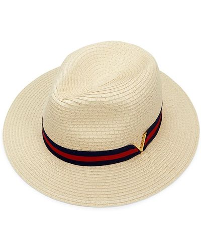 Vince Camuto Stripe Band Panama Hat - Natural