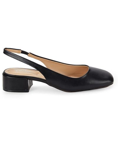 Charles David Zeus Square Toe Slingback Court Shoes - Black