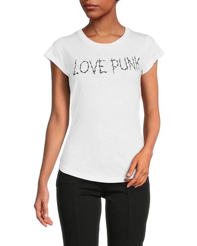 Zadig & Voltaire Skinny Stitch Love Punk Tshirt - White