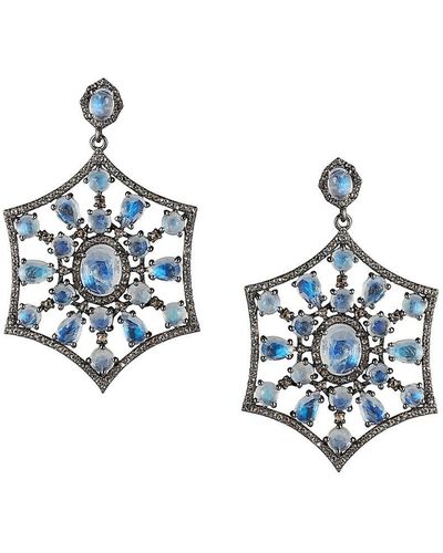 Banji Jewelry Sterling, Labradorite & Diamond Drop Earrings - Blue