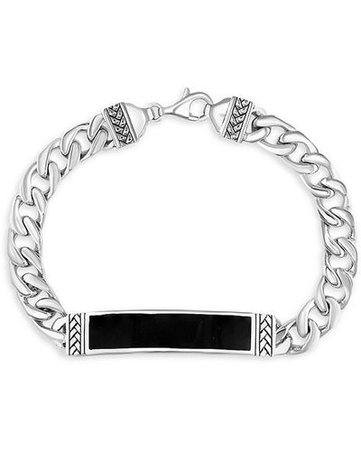 Effy Sterling & Onyx Bar Bracelet - White