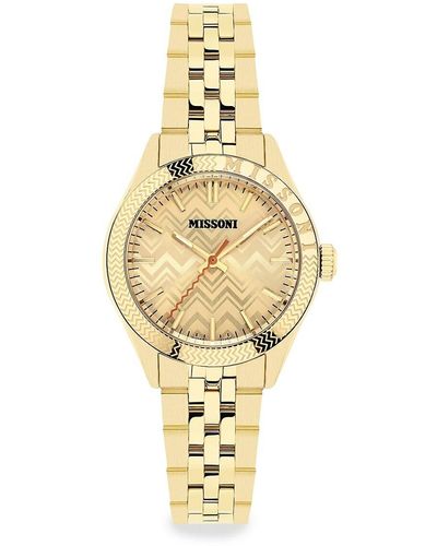 Missoni Classic 34mm Ip Yellow Goldtone Stainless Steel Bracelet Watch - Metallic