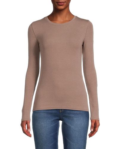 Magaschoni Stretch Long Sleeve Top - Black