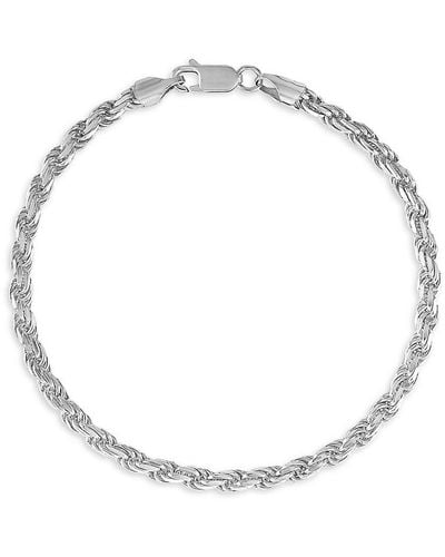 Esquire Sterling Silver Rope Chain Bracelet - White