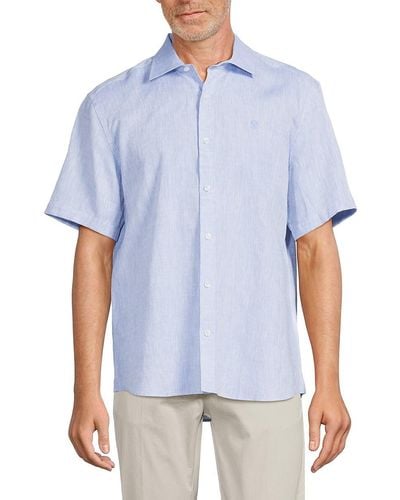 North Sails 'Short Sleeve Linen Shirt - Blue