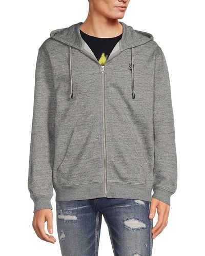 Cult Of Individuality 'Logo Graphic Zip Up Hoodie - Gray