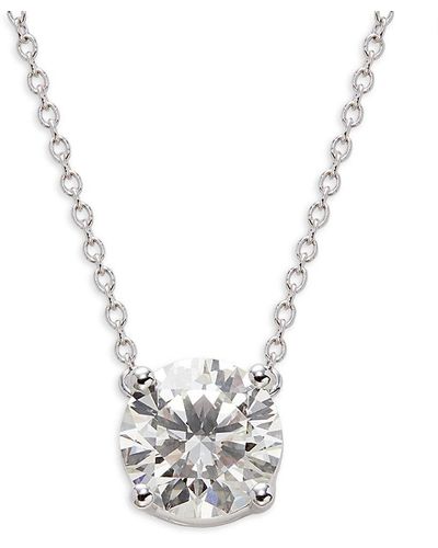 Badgley Mischka 14k & 2.00 Tcw Lab-grown Diamond Pendant Necklace - White