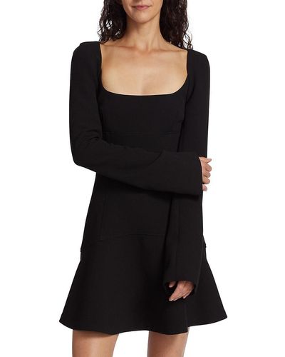 A.L.C. Heidi Combo Fit & Flare Mini Dress - Black