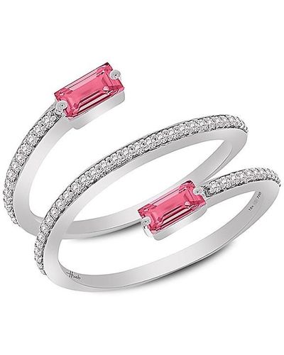Hueb Spectrum 18k White Gold, Pink Sapphire & Diamond Ring