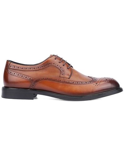 Vintage Foundry Leather Longwing Brogues - Brown
