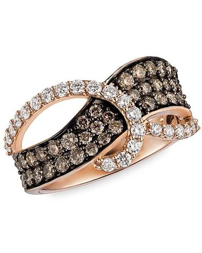 Le Vian 14k Strawberry Gold®, 1.14 Tcw Chocolate Diamonds® & Vanilla Diamonds® Chocolatier® Ring - White