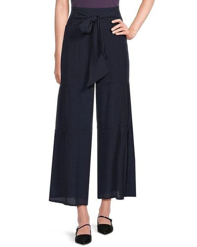 Nanette Lepore Solid Belted Trousers - Blue
