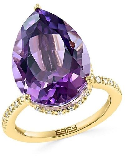 Effy 14K, & Diamond Ring - Purple