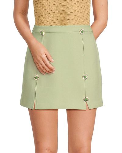 Cult Gaia Maro A-Line Mini Skirt - Green