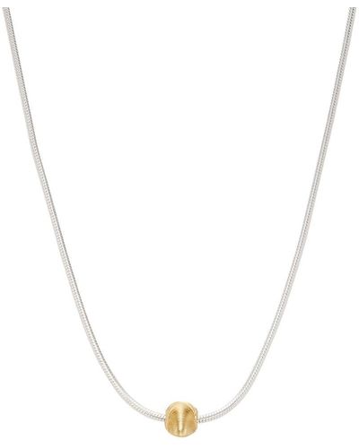 Luv Aj Silvertone & Goldtone Ball Pendant Necklace - White