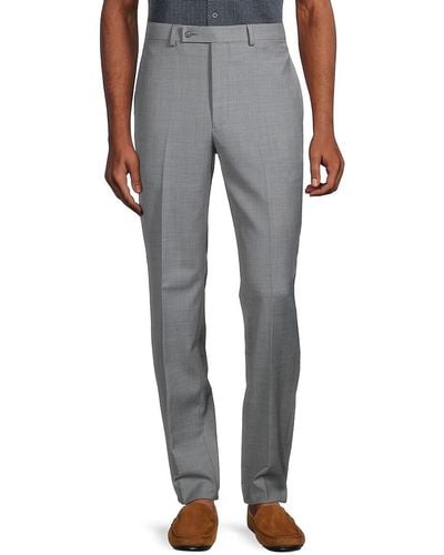 Calvin Klein Slim Fit Wool Blend Pants - Grey