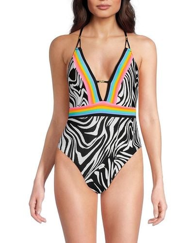 Sunshine 79 Zebra Print One Piece Swimsuit - Multicolor