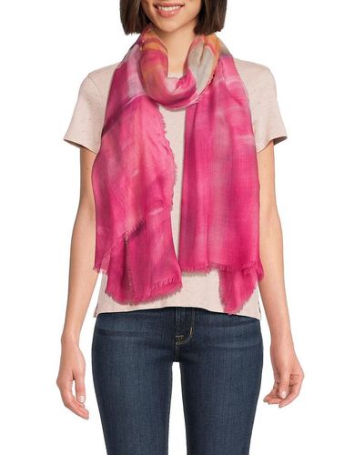 La Fiorentina Abstract Wool Blend Scarf - Pink