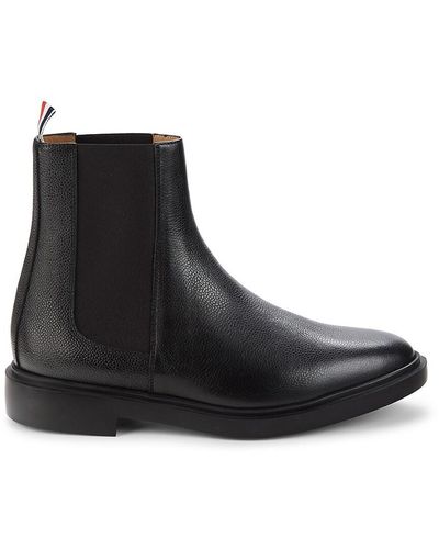 Thom Browne Leather Chelsea Boots - Black