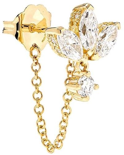 Luv Aj 14k Goldplated & Glass Crystal Front To Back Earrings - Metallic