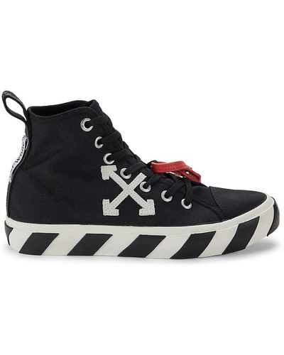 Off-White c/o Virgil Abloh Mid Top Vulcanized Canvas Trainers - Black