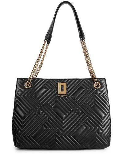 Karl Lagerfeld Lafayette Quilted Leather Tote - Black