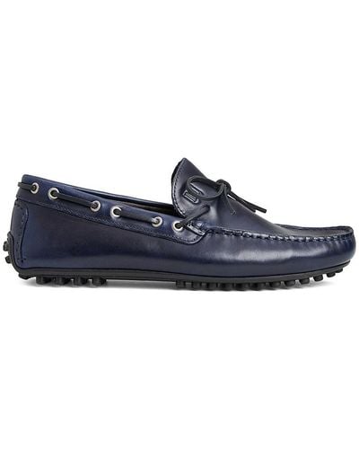 Bruno Magli Tino Leather Driving Loafers - Blue
