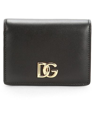 Dolce & Gabbana Logo Leather Bifold Wallet - Black