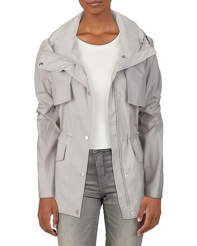 Cole Haan Snap Front Zip Collar Jacket - Grey