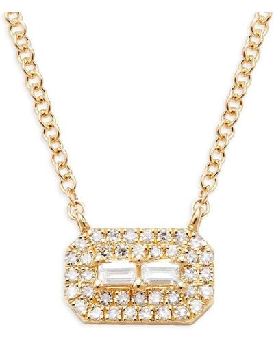 Saks Fifth Avenue 14K & 0.14 Tcw Diamond Pendant Necklace/18" - Metallic