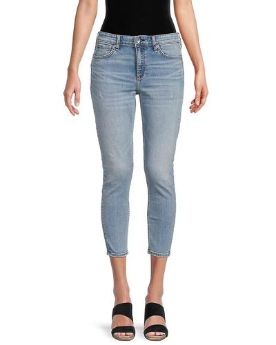 Rag & Bone Cate Mid Rise Shorty Cropped Skinny Jeans - Blue