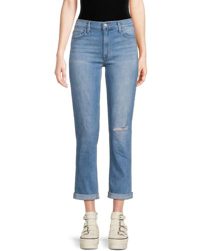 Hudson Jeans Blair High Rise Distressed Cropped Jeans - Blue