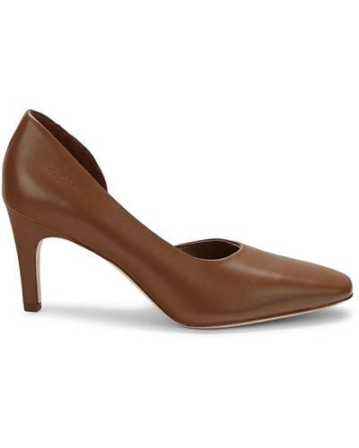 Vince Tiana Point Toe Leather Pumps - Brown