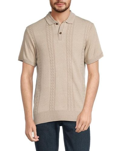 Buffalo David Bitton 'Wagners Cable Knit Polo Style Sweater - Natural