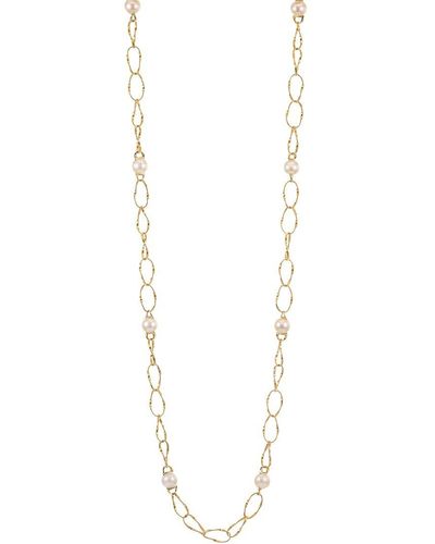 Marco Bicego Marrakech Onde 18k & 10mm Pearl Coil-link Long Necklace - White