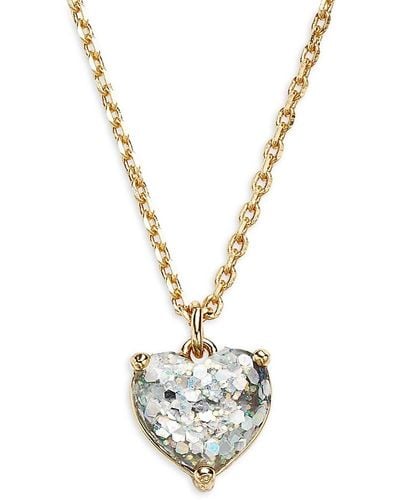 Kate Spade Elegant Edge Goldtone Metal & Cubic Zirconia Heart Pendant Necklace - Metallic