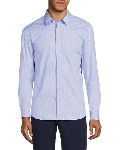 The Kooples Striped Long Sleeve Shirt - Blue