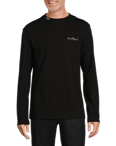 Karl Lagerfeld Logo Layered Sleeve Tee - Black