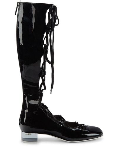 Dior Diorarty High Lace Up Knee Boots - Black