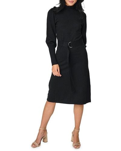 Gibsonlook Belted Sweater Dress - Black