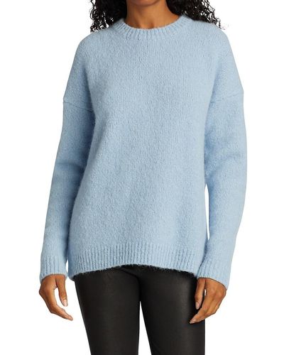 Saks Fifth Avenue Saks Fifth Avenue Collection Fuzzy Alpaca-blend Sweater - Blue