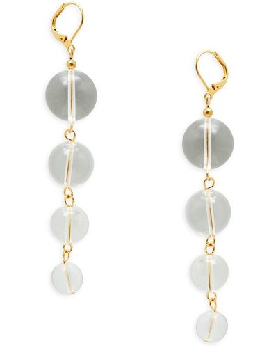 Kenneth Jay Lane Beaded Drop Earrings - White