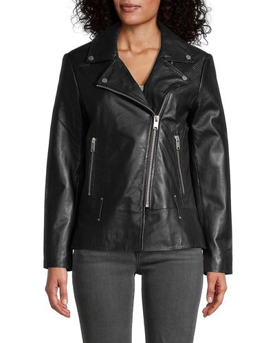 Marc New York Solar Leather Moto Jacket - Black