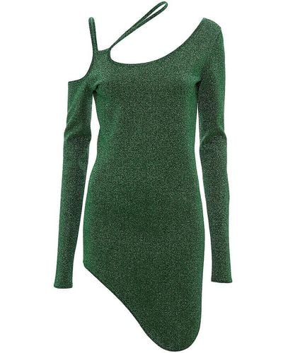 JW Anderson Asymmetric Cut-out Minidress - Green
