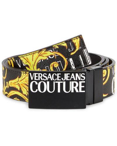 Versace Jeans Couture Baroque-print Buckle Belt - Black